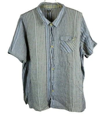 Flax Men's Size 3G Multicolor Shirt Striped Short Sleeve Collared Button Front - Image 1 of 4