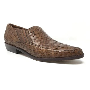 Cole Haan Clogs Booties Shoes Womens Size 7.5 2A Brown Woven Leather Slip On - Picture 1 of 9