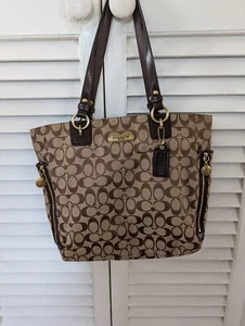 NICE coach signature brown tote 19383 - Picture 1 of 8