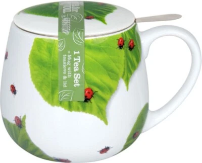 Könitz Cup Ladybug on Foliage Tea Cup with Strainer and Lid 0.42 L Porcelain - Image 1 of 2