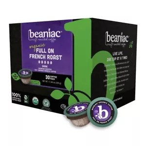 Organic Full On French Roast, Dark Roast, Single Serve Compostable K Cup - Picture 1 of 8