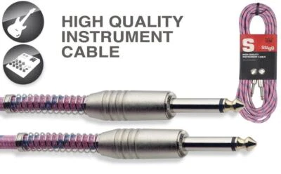 Cable amplificador guitarra vintage de 20' tweed rosa cubierto de tela Stagg SGC6VT PK Foto 1 de 2