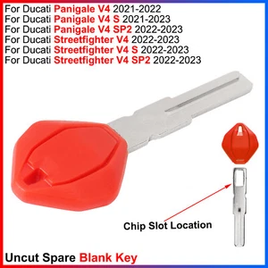 1X Llave de repuesto en blanco sin cortar para Ducati Panigale / Streetfighter (V4, V4 S, V4 SP2) - Imagen 1 de 9