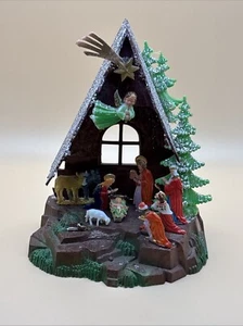 Christmas Nativity Scene Glitter Hong Kong 6" Plastic Vintage Angel - Picture 1 of 11