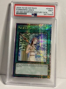PSA 9 Yugioh RA02-EN058 Forbidden Lance Quarter Century Scr - Picture 1 of 1