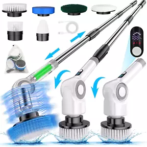 Angle Adjustable Electric Spin Scrubber Cordless Cleaning Brush With 3 Speeds Co - Picture 1 of 9