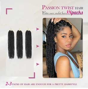 "EXTENSIÓN DE CABELLO TRENZA DE GANCHILLO SINTÉTICO CHERISH - 3 X OLA DE AGUA 18"" - Imagen 1 de 6