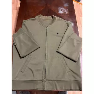 Mens Polo Ralph Lauren Performance olive Green Jacket Size XL Varsity Bomber - Picture 1 of 9