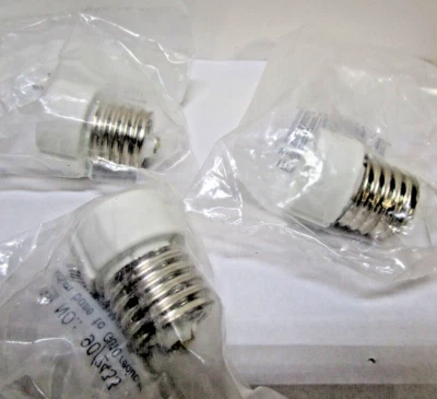 SET OF 3 Satco 90-2433 E26 Medium Base to GU10 Socket Adapter / Reducer - Image 1 of 3
