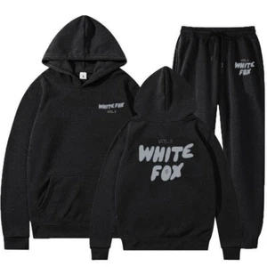 2Pcs Womens White Fox Boutique Hoodies Tracksuit Set Sweatshirt Sweatpants Style - Picture 1 of 78
