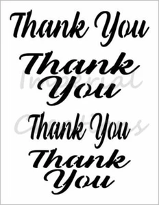 THANK YOU Cursive Lettering Font Words 8.5 x 11 Stencil Sheet NEW S378 - Picture 1 of 2