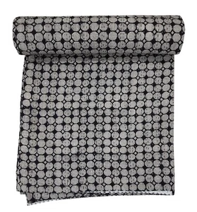 Indian Handmade Quilt Vintage Hand Block Kantha Bedspread Throw Cotton Blanket - Picture 1 of 5