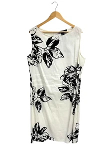 Ashley Stweart Damen Etuikleid ärmellos weiß schwarz geblümt Gr. 20 - Bild 1 von 9