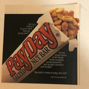 Pubblicità Payday Candy Bar 1987 stampa d'epoca pa27 - Foto 1 di 3
