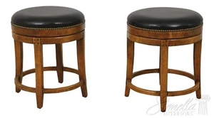 L57010EC: Pair GUY CHADDOCK Round Rustic Stools - Picture 1 of 9