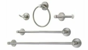 Sheffield Home Decor 5-teiliges Badezimmerzubehör-Set - gebürstetes Nickel-Finish - Bild 1 von 6