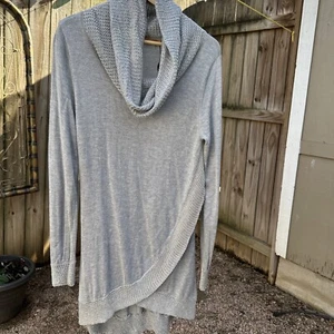 Belldini Gray Crossover Sweater Cowl Neck Silver/Gray Woman’s Size M NWT - Picture 1 of 14