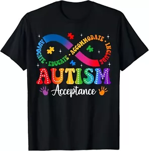 Autism Awareness Acceptance Shirt Infinity Symbol Men Women unisex T-Shirt - Picture 1 of 2