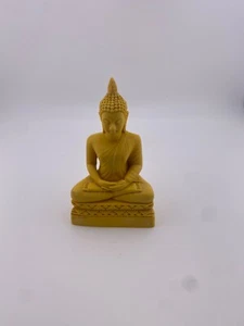 Yellow Tone Buddah Statue Resin Vintage 7" - Picture 1 of 3
