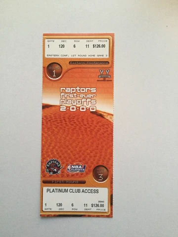 Toronto Raptors basketball Rare playoffs game ticket 2000 Cover