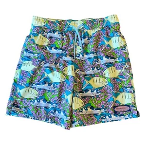 VINEYARD VINES Chappy Fish Swim Trunks Boys M 12-14 Board Shorts Electric Blue - Picture 1 of 9