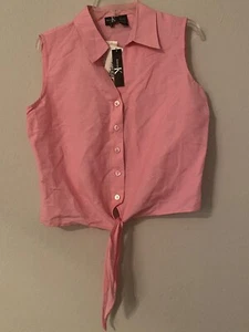 Dina K Women's Sleeveless Blouse Candy Pink Size Large - Picture 1 of 4