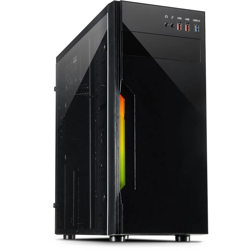 PC Gehäuse ATX B-42 RGB MidiTower Gaming USB 3 RGB Streifen Fenster w/o Netzteil - Bild 1 von 4