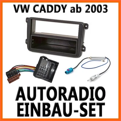 JUST SOUND BEST CHOICE FOR CARAUDIO Auto Radioblende Einbauset / Rahmen+ Adapter-Kabel für VW Caddy 2K ab 2003