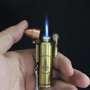 Feuerzeug Gas Bullet Gold Patrone Kugel Retro Lighter Vintage Geschenk Weihnacht