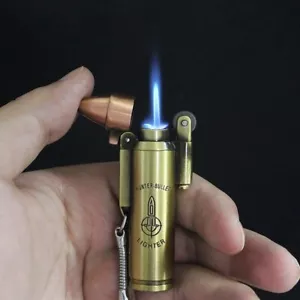 Feuerzeug Gas Bullet Gold Patrone Kugel Retro Lighter Vintage Geschenk Weihnacht - Bild 1 von 8