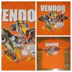 MONSTER TRUCK JAM GRAVE DIGGER VENDOR orange crew t shirt nascar race car - Imagen 1 de 6