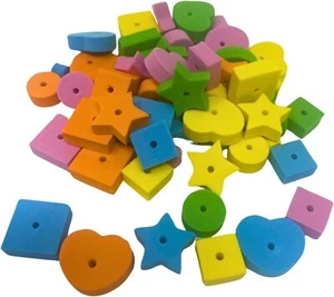 Bonka Bird Toys 1194 60 pc Colored Fun Shapes Foam Beads Parts Craft Charms - Picture 1 of 5