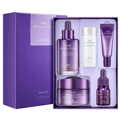 Open Box - Missha Time Revolution Night Repair, 5 Piece Special Set -EXP 05/2027 - Image 1 of 4