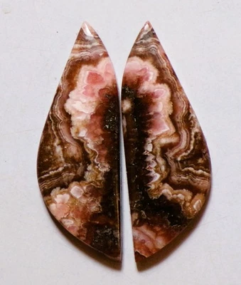 55.15 Cts Natural Rhodochrosite Cabochon Match Pair Gemstone 44X15.4MM - Image 1 of 3