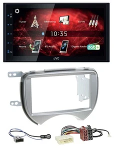 JVC DAB USB Bluetooth 2DIN MP3 Autoradio für Nissan Micra 2010-2013 silber - Bild 1 von 6