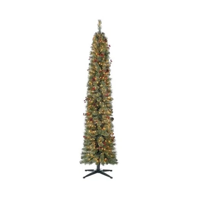 Árbol de Navidad artificial Stanley de 7 pies Home Heritage – preiluminado con Pine Co Foto 1 de 4
