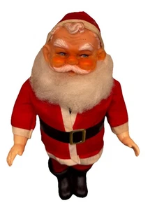 Figura de colección LG Papá Noel Muñeca de plástico Cara de goma Navidad Hong Kong Brazos Mover - Imagen 1 de 12