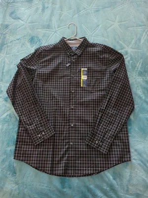 全新 带标签 George 男式长袖府绸纽扣衬衫 尺寸 L 42-44 — 第 1/4 张图片