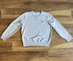 Ralph Lauren Crew Neck Jumper Mens Medium Grey Sweatshirt Top Polo Horse Logo - Picture 1 of 24