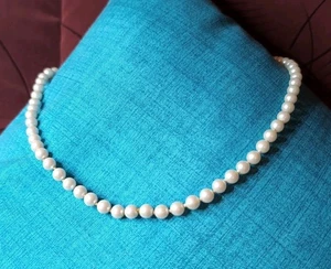 Vintage schöne lange Halskette mit Perlenimitat 24" - Bild 1 von 7