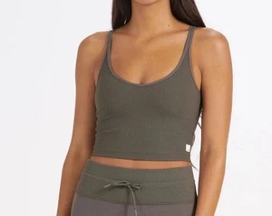 Vuori Rip Crop Ribbed Tank Oregano Gym Yoga Running Size Medium NWT - Picture 1 of 5
