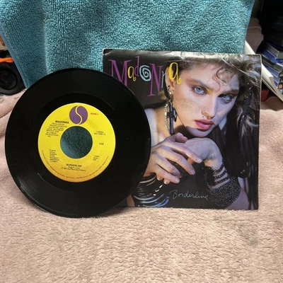 Madonna Borderline Maxi Single 45rpm Vinyl Record Foldout Poster Sleeve - Image 1 of 4