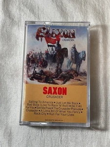 SAXON ~ Crusader (80s Metal) SAILING TO AMERICA   Vintage 1984 Cassette - Picture 1 of 3