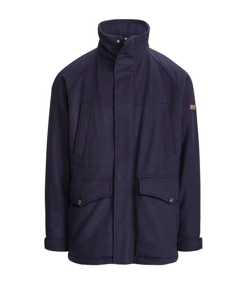 Chaqueta Abrigo Ralph Lauren Etiqueta Púrpura Mandell Mezcla de Lana Coche L Azul Marino PVP £2130 UK Foto 1 de 4