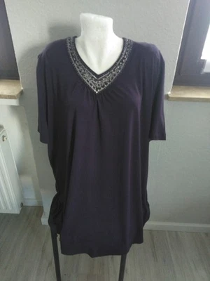 "Samoon" Gr. 48 Shirt mit Pailletten Dunkellila Top Zustand! - Bild 1 von 4