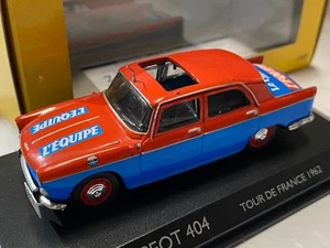 NOREV Peugeot 404 L'Equipe 1962 TOUR DE FRANCE 1:43 Diecast coche escala - Imagen 1 de 7