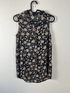 New Look Sleeveless Thick Sheer Flower Print Shirt Size 8 Perfect Condition - Picture 1 of 10