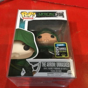 Rare The Arrow Unmasked 208 FUNKO Pop Vinyl NEW in Box + Premium Protector - Picture 1 of 6