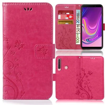 Handy Tasche für Samsung Galaxy A40 Schutz Hülle Blumen Flip Case Wallet Etui - Bild 1 von 4
