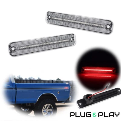 Compatível com Ford Truck F100 F150 F250 78 79 1978 1979 luzes indicadoras laterais traseiras vermelho claro - Imagem 1 de 4